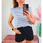 Camiseta Hombreras Rayas Azul/Lila